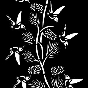 CNC birds laser cut design with leaf design