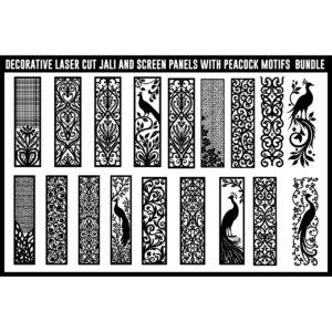 Peacock Decorative Panel SVG Bundle