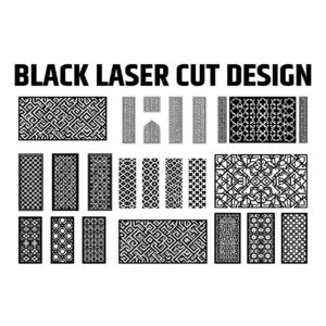 Black lasercut door parts cnc