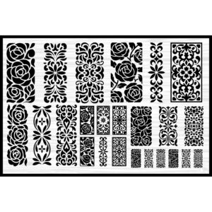 Rose Floral Panel SVG Bundle