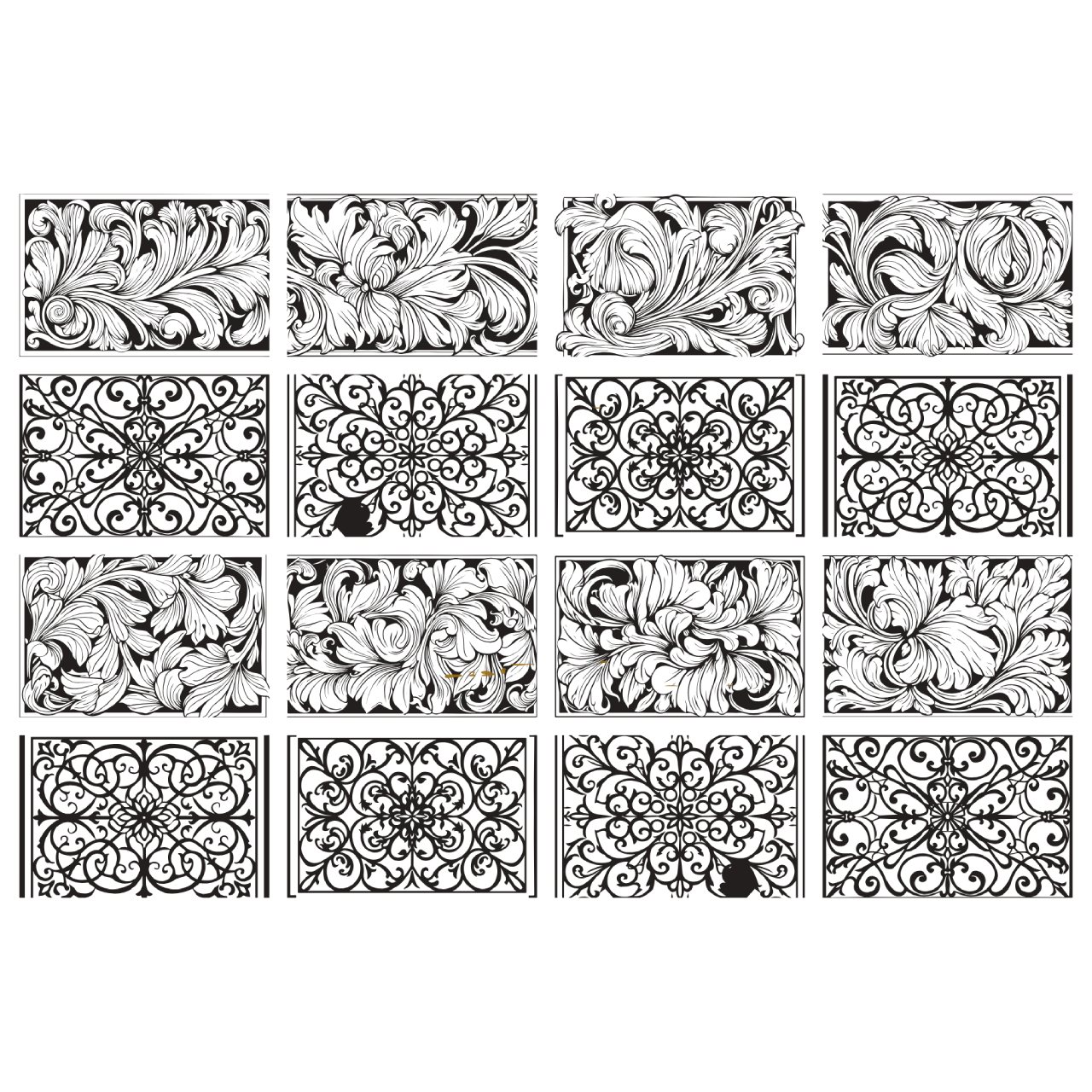 Vintage Floral Scroll Designs for CNC