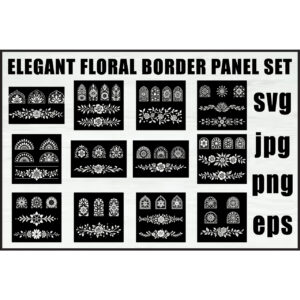 Floral border set for door