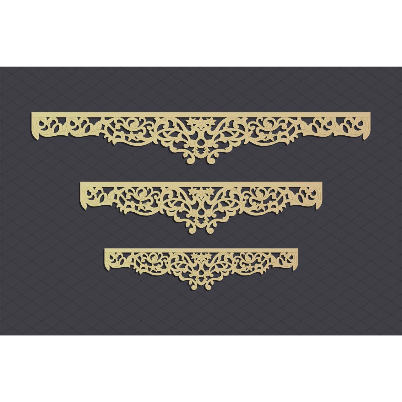 Elegant Floral CNC Border Panel Set