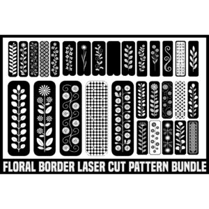 Botanical Border Pattern Bundle for Lasercut