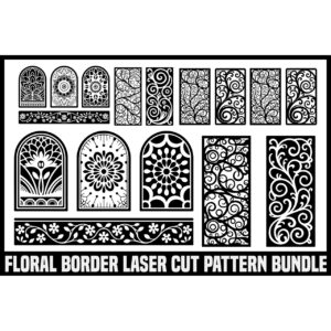 Floral Border & Arch Laser Cut Pattern Bundle