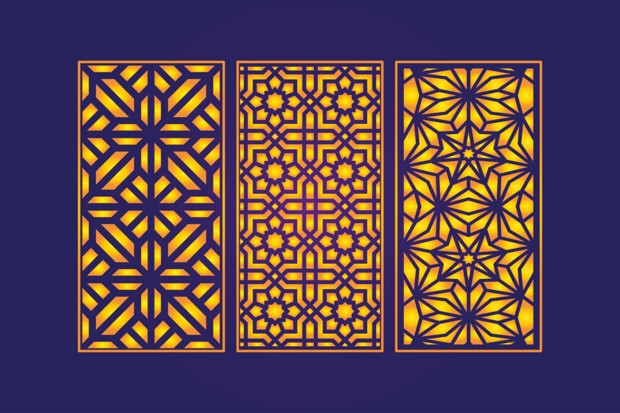 Cnc laser cutting _die_cut_floral_islamic_design_1