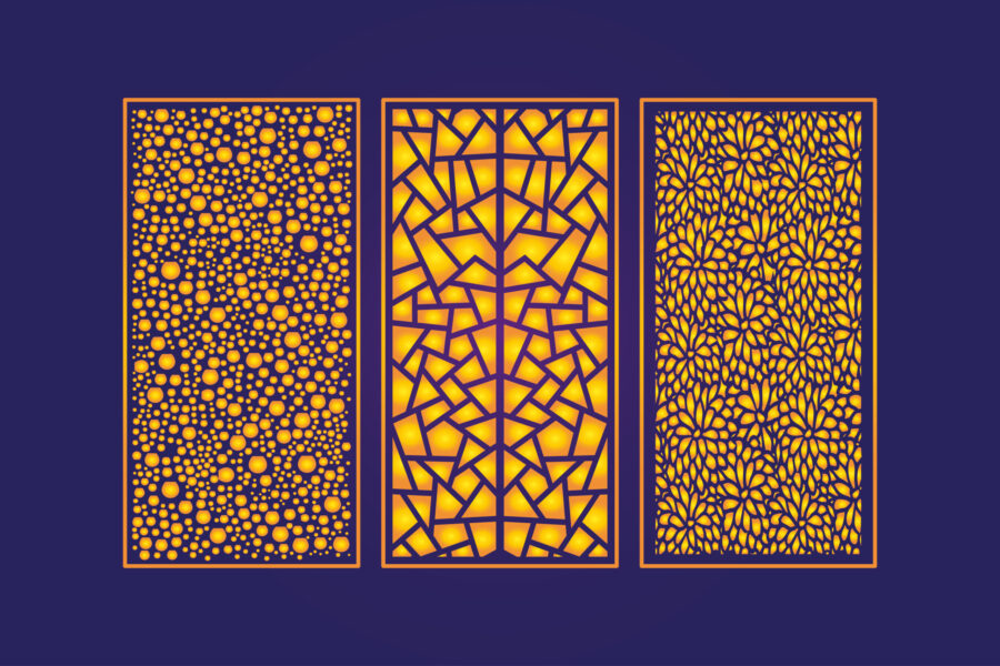 Cnc laser cutting _die_cut_floral_islamic_design