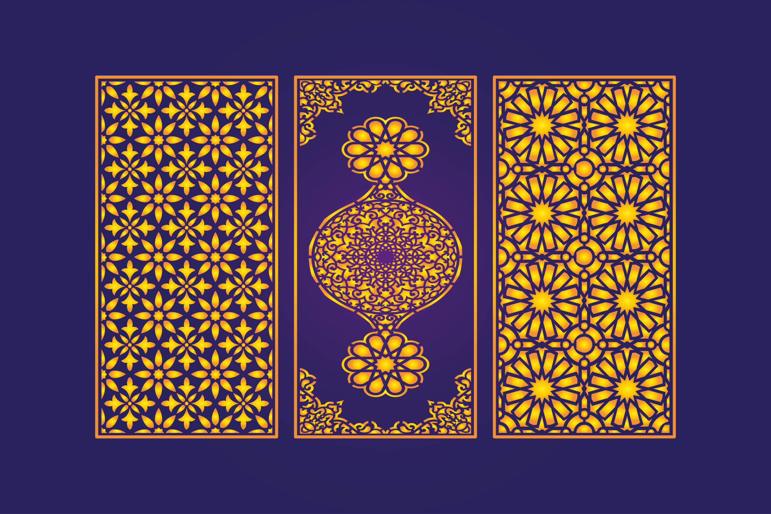 Cnc laser cutting __floral_islamic_design