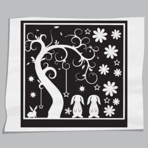 Cnc laser cutting __rabbit poster_design