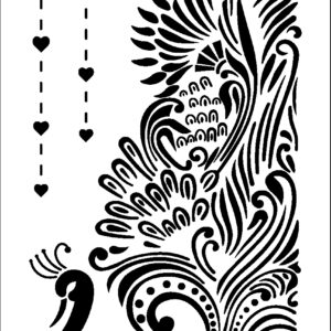 CNC laser cut peacocke with fur curl design