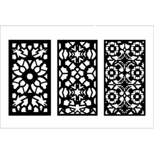 3-panel decorative laser cut jaali