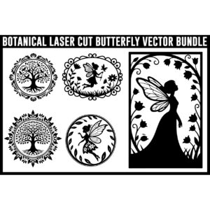 Botanical Lasercut Butterfly Vector