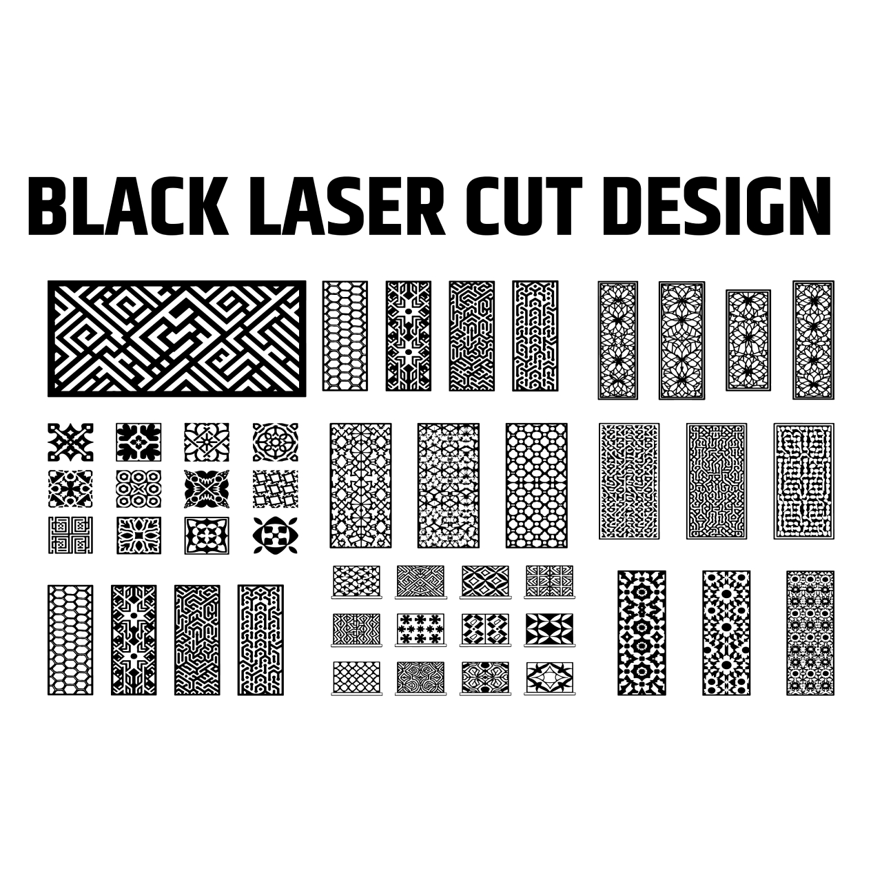 Black laser cut design